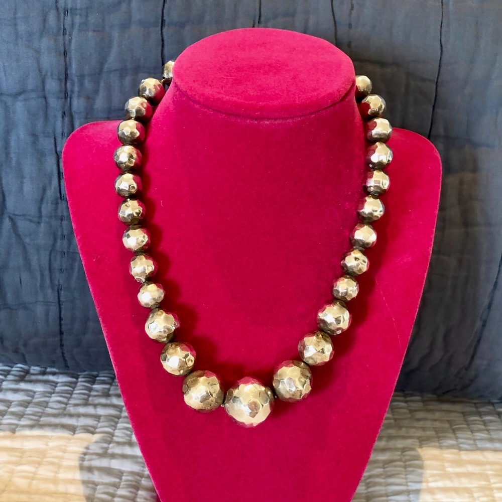 Hammered Bead Sterling Silver Necklace